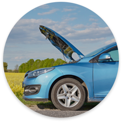 Insured car with emergency breakdown